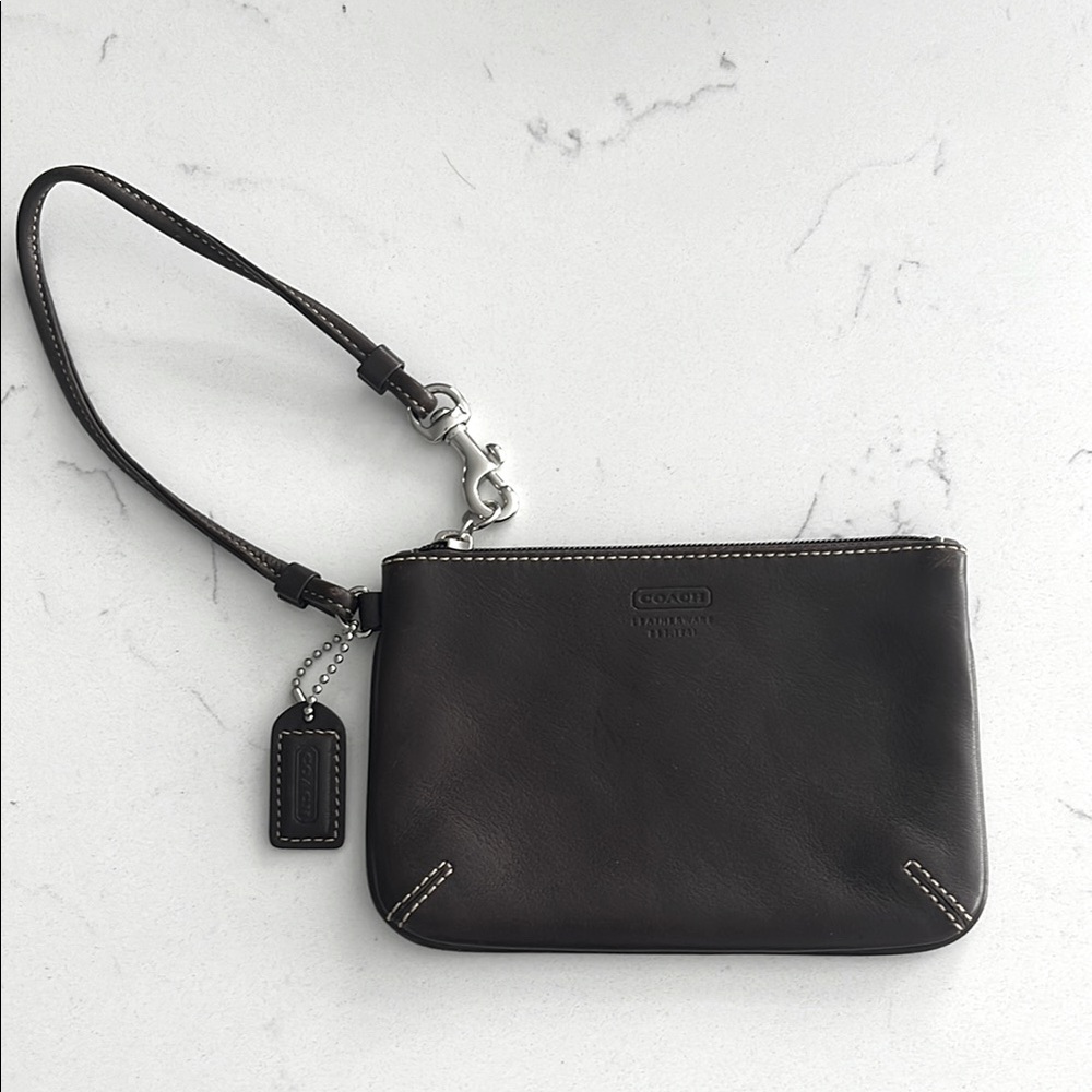 Coach Brown Leather Wristlet